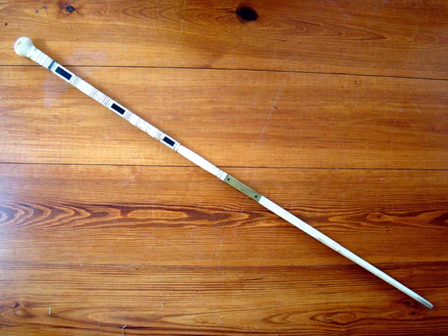 A 19th century whalebone walking stick with whale ivory knob and baleen inlays circa 1850 — image 2